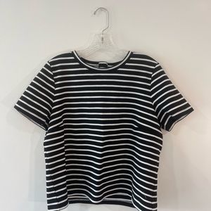 Banana Republic Black and white short sleeve cotton dress top